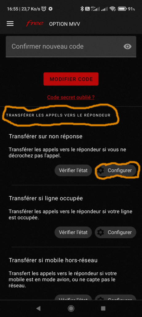 Je n'ai plus de répondeur, sur mon portable (Free)